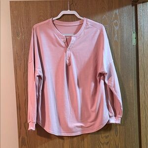 Women’s Long-Sleeve Henley Shirt - Pink